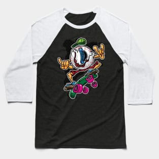 Eyeball Skater Dude Baseball T-Shirt